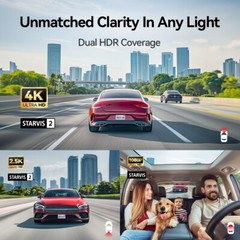 REDTIGER F17Elite 3 Channel 4K+2.5K+1080P Front Rear Inside 128GB Car Dash Cam