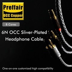 Customized Plug to Dual 2.5mm 8Core Headphone Upgrade Cable for Hifiman 300 he6