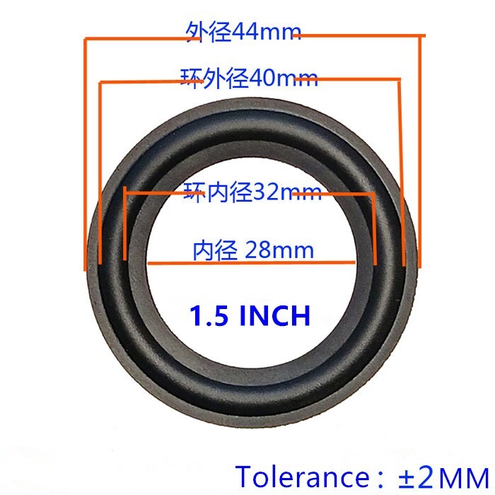 2PCS 44mm Speaker Surrounder Rubber Woofer Edge For 1.5″ 1.5 IN/INCH Speaker