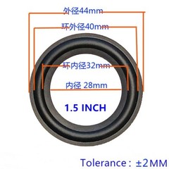 2PCS 44mm Speaker Surrounder Rubber Woofer Edge For 1.5″ 1.5 IN/INCH Speaker