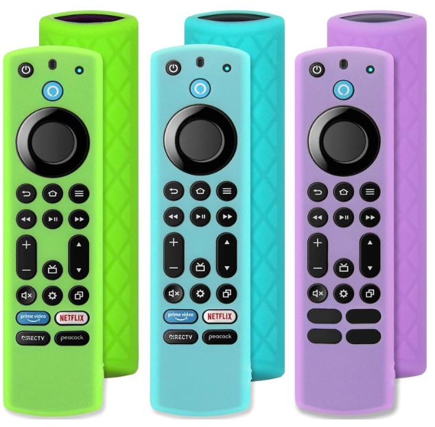 Pinowu Silicone Remote Case (3Pcs, Glow in the Dark) for Fire TV Stick 4K Max/In