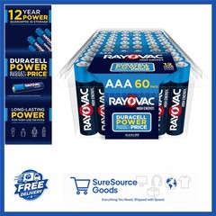 High Energy AAA Batteries 60 Pack Alkaline Triple A Batteries for Household Use