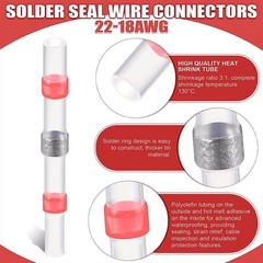 10-200pcs 22-18AWG Solder Seal Sleeve Heat Shrink Wire Connectors Butt Terminals
