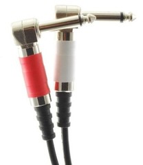 1/4″ TRS Stereo Plug to Dual 1/4″ TS Mono Plugs Right-Angle Audio Cable