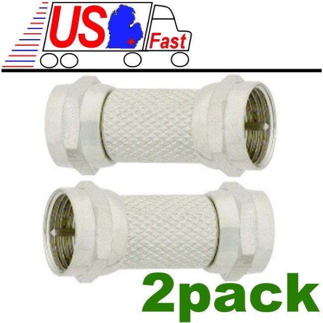 2x/pack Male to Male Coaxial Connector F Type RG6 Coax Extender Coupler 75 Ohm