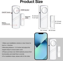 Portable 90dB Door and Window Alarm Set – Ultimate Protection 5 Pack