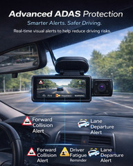 CardiVox A21 3 Ch Dash Cam 4K+2.5K+2.5K Sony STARVIS 2 GPS WiFi ADAS 256GB