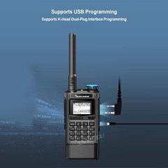 QUANSHENG UV-K1 Aviation Receive NOAA 5W Multi-Band Two Way Radio + USB Cable