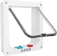 Large Cat Door (Outer Size 9.9″ X 9.2″) 4 Way Locking Cat Flap Door Interior