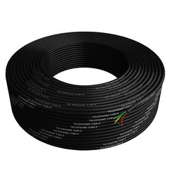 Phone Cable 300ft Rounded Black Roll 100m Long 4×1/0.4 26 Awg Gauge Solid Wire