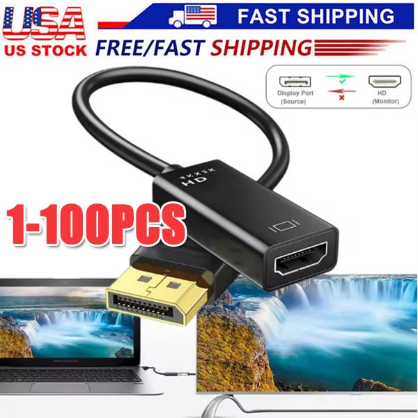 DP Displayport Male toHDMI Female Cable Converter Adapter for Laptop Desktop LOT