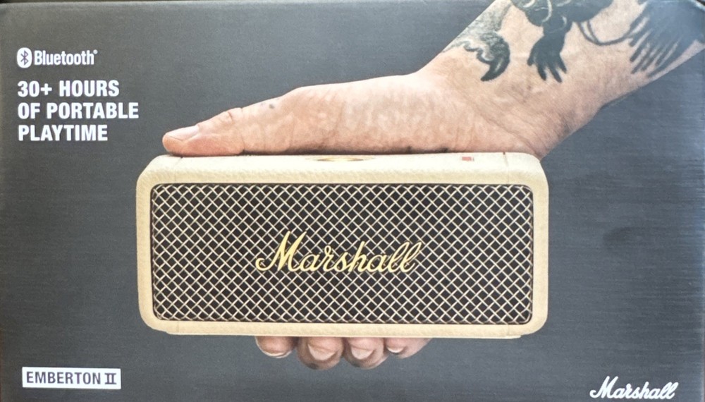 Marshall – Emberton II Portable Bluetooth Speaker ip67 Water, Cream, 30+ Hours