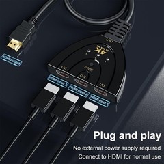 4K HDMI Switch 3 Port Splitter Cable Switcher HUB Adapter for HDTV PS4 Xbox PC