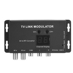 UHF TV LINK RF Modulator AV to RF Video Converter Adapter IR CATV PAL NTSC