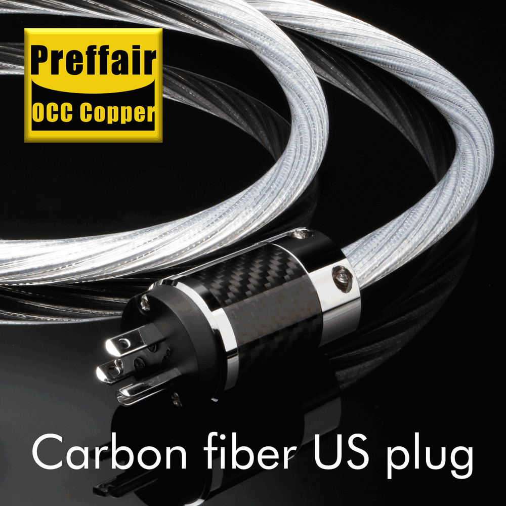 Preffair High Fidelity OCC Copper Conductor Silver Plating Power Cable DIY Plug
