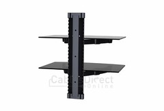 Adjustable Dual Shelf Wall Mount Bracket for TV Component Cable Box Console DVD