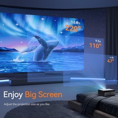 4K Projector Dolby 45000 Lumen LED 1080P 5G WiFi Bluetooth Portable Home Theater