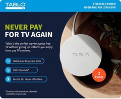 NEW SEALED Tablo 4th Gen 2-Tuner 128GB Over-The-Air DVR & Streaming Player White