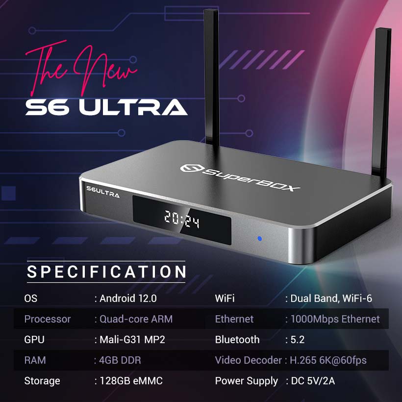 SuperBox S6 Ultra TV BOX Authorized Dealer SameDay Shipment Message MeSend Gift
