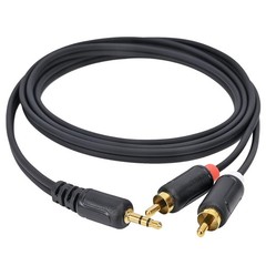 RCA Cables – 59IN/5FT Stereo Jack to 2RCA Plugs for Smartphone, Tablet, HDTV, DV