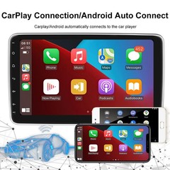 Double 2DIN Rotatable 10.1” Android 15 4+64GB Car Stereo Radio GPS Touch Screen