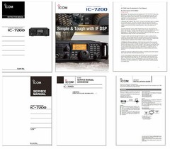 ICOM IC-7200 INSTRUCTION + SERVICE MANUALS + ADDENDUMS + COLOR + BROCHURE
