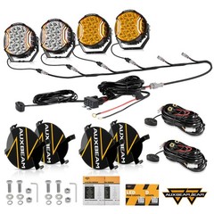4X AUXBEAM 7″ LED Side Shooter Work Light Bar Fog Driving Pods DRL White+Amber