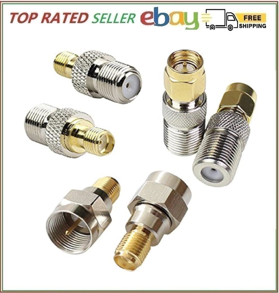 F Type to SMA Male Female Coax Connector Coaxial Adapter 2 Sets 6 Pcs