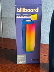 Billboard BB3765 Bluetooth Speaker LED Disco Light Blue Open Box Tested IPX4