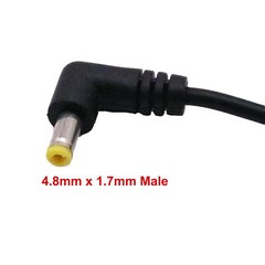2x DC Power 4.8mm x 1.7mm Male Angle To Female Extension Adapter Connector Cable