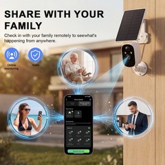 Waterproof Wireless Solar Powered Security Camera WiFi Night Vision 2-Way Audio