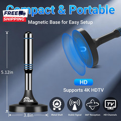 2026 Digital TV Antenna for Smart TV Indoor 360° Long Range Reception
