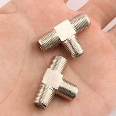F Type Connector Triple 3 Way Splitter TV RF Coaxial Coax Adapter USA