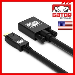 DisplayPort to VGA Cable Adapter For HDTV PC Desktop Monitor Video 4K 1080P 6FT