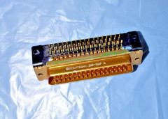 ITT CANON 50P RIGHT ANGLE MALE DD-50P PIN CONNECTOR D-SUB 90 DEGREE PC MOUNT