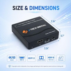 HDMI Splitter 1 in 2 Out 4K 60Hz HDR10 Dolby Vision HDCP2.3 2.2 JTECH-4KSP2