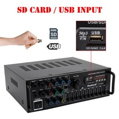 2000W Power Amplifier Bluetooth 5.0 USB FM Karaoke Home Car Stereo with Remote