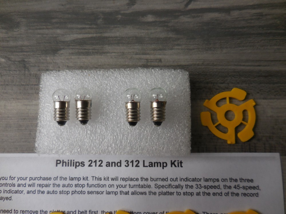 Philips Original O.E.M GA-212 GA-312 Turntable Lamp Kit W/ Instructions GA-212
