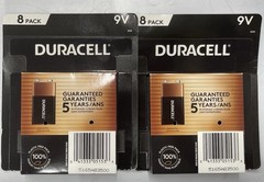 Duracell 9V Alkaline Batteries 8 Pack (2 Packs) New Sealed Long Lasting