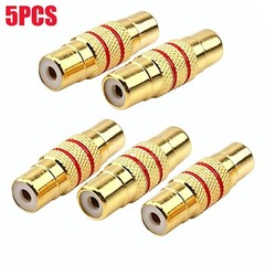5Pcs Gold RCA Female to Female Coupler Adapter Connector for Audio Video