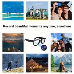 AI-powered smart music glasses with a camera, supporting 1080p HD video recordin