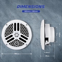 6.5 inch 240W Marine Speakers System Waterproof w/Audio Stereo Radio + Antenna
