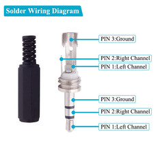 3.5mm Stereo Male Plug Jack Solder Repair Connector TRS Headphone Audio 4 Pack