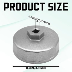 Oil Filter Wrench, Heavy Duty 74mm 14 Flutes Oil Filter Cap Wrenches Removal Too