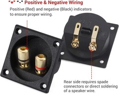 Durable 2PCS 2.2 Inch Speaker Box Terminal Cups with Screw Mount for Subwoofers