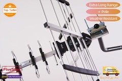 Release 4K HDTV Antenna Outdoor VHF UHF 200 Mile Range with Mounting Kit