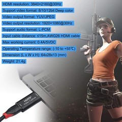 HDMI to USB 2.0 Video Capture Card 1080P HD Recorder Game/Video Live Streaming