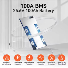 Humsienk 24V 100Ah LiFePO4 Battery 100A BMS 2560W
