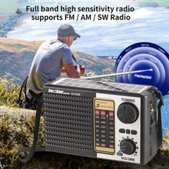 Solar Radio Portable FM/AM SW Digital Bluetooth Speaker MP3 Player Rechargeable