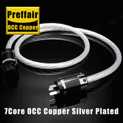 Preffair High Fidelity OCC Copper Conductor Silver Plating Power Cable DIY Plug